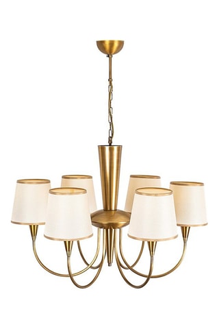 Hanglamp - Wit en Goudkleurig - 6 x 40 W