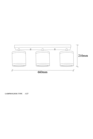 Plafondlamp Way - Goudkleurig - 3 x 40 W