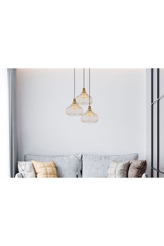 Hanglamp Teldamla - Glanzend Goudkleurig - 3 x 40 W