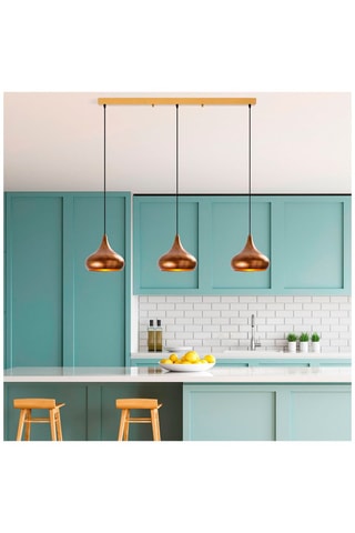 Suspension Muba - Noir et doré rose - 3 x 40 W