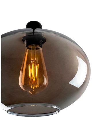 Hanglamp Smoked - Zwart - 3 x 40 W