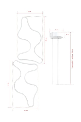 Suspension LED - Blanc - 2 x 60 W