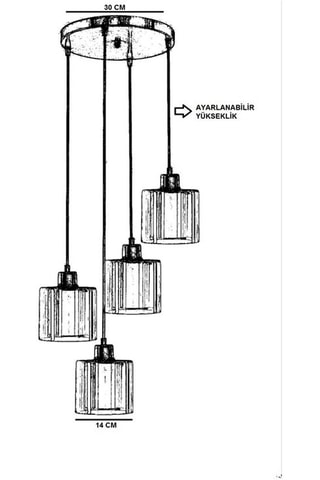 Hanglamp Yeni - Beige en Goudkleurig - 60 W