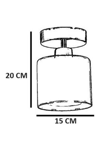 Plafondlamp - Amber en Zwart - 40 W