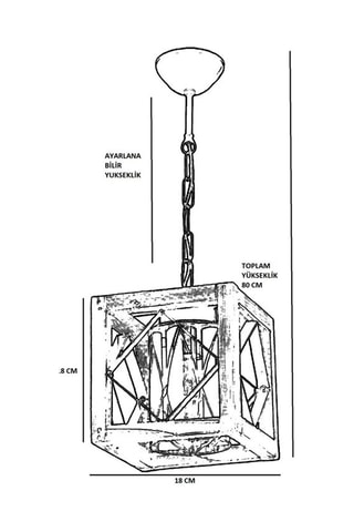 Hanglamp Zikzak Naturel en Zwart