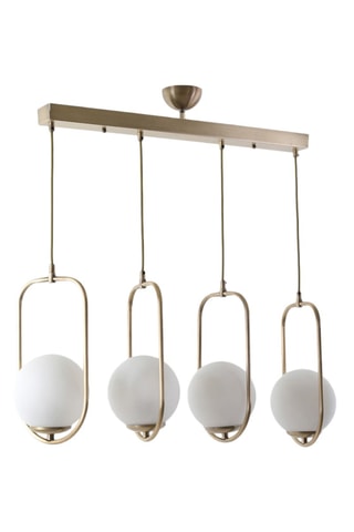 Suspension Ahu - Doré et blanc - 4 x 60 W