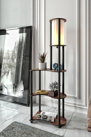 Staanlamp - Walnoothout-imitatie - 40 W