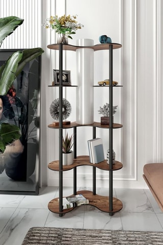 Staanlamp - Ivoorkleurig en Walnoothout-imitatie - 40 W - 150 cm