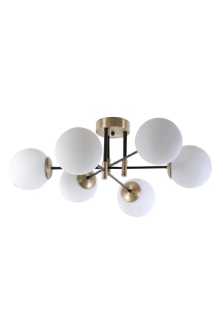 Plafondlamp - Goudkleurig en Zwart - 6 x 60 W