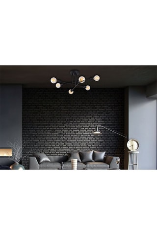 Hanglamp Flower - Zwart - 6 x 40 W