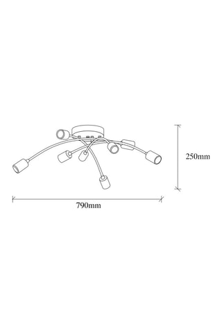 Plafonnier Banana - Doré - 8 x 60 W
