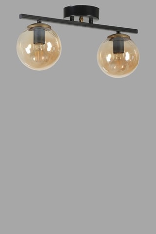 Plafondlamp Yeni Can 2 - Zwart en Goudkleurig - 2 x 60 W