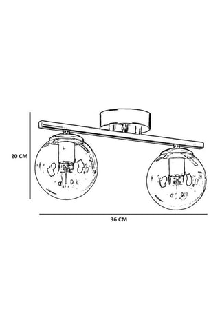 Plafondlamp Yeni Can 2 - Zwart en Goudkleurig - 2 x 60 W