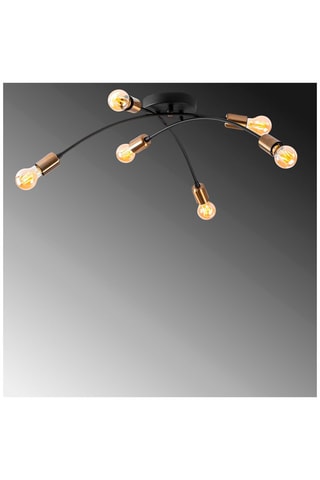 Plafondlamp Banana - Zwart en Goudkleurig - 6 x 40 W