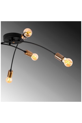 Plafondlamp Banana - Zwart en Goudkleurig - 6 x 40 W
