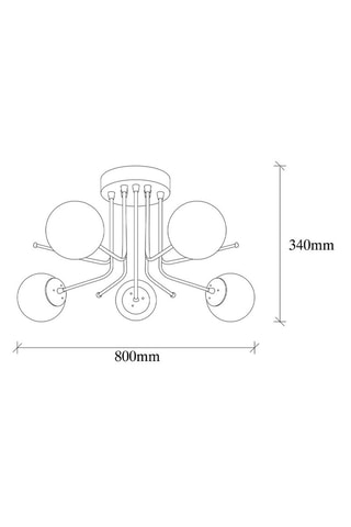 Hanglamp Daisy - Goudkleurig en Wit - 5 x 100 W