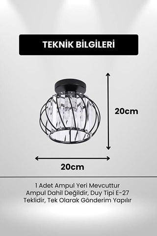 Plafondlamp - Zwart - 40 W