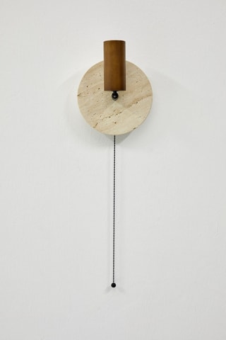 Applique murale en bois et travertin - Beige - 40 W