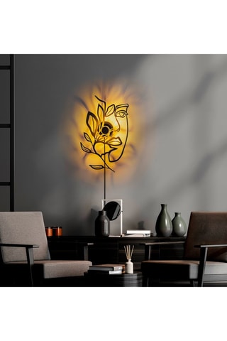 Wandlamp Flower Faced - Zwart - 40 W