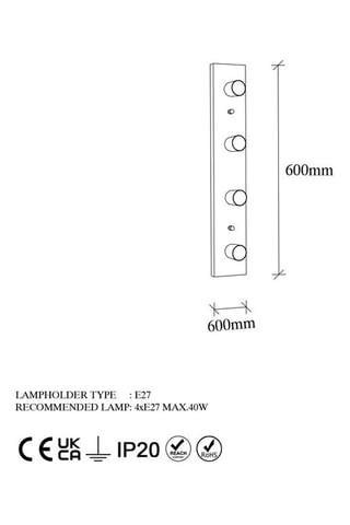 Applique Miro - Doré - 4 x 40 W