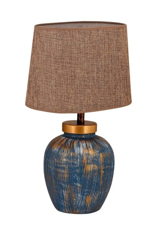 Lampe à poser TM167 - Bleu et marron - 60 W