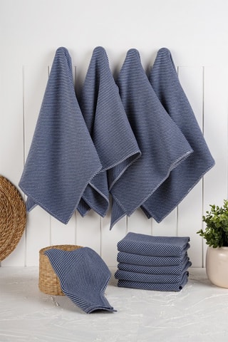 10 panos de cozinha Eloise - Azul-marinho
