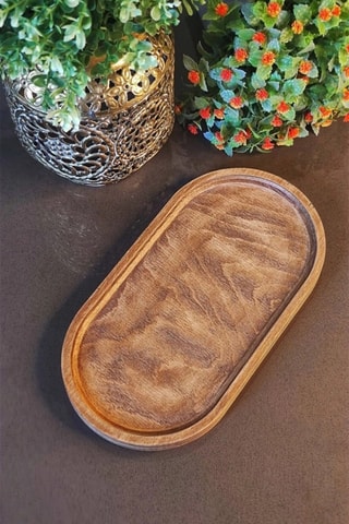 Tabuleiro de serviço em madeira - 12,5 x 27 cm