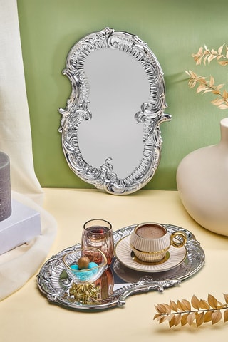 Bandeja de serviço em aço inoxidável - 30 x 20 cm