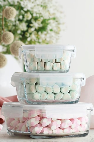 3 caixas de conservação em vidro 37,5 cl / 72 cl / 115 cl