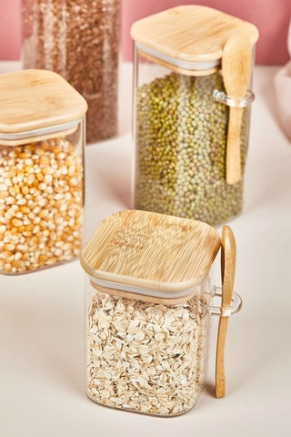 Conjunto de frascos em bambu - 12 peças