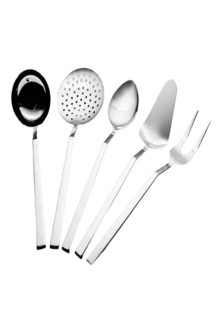 5 utensílios em aço inoxidável