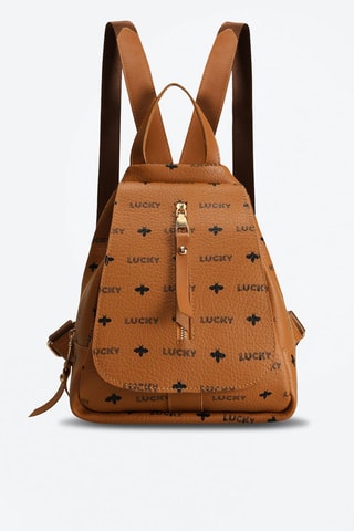 Rugtas Bruin en Zwart - Lucky Bees - Mosterdgeel