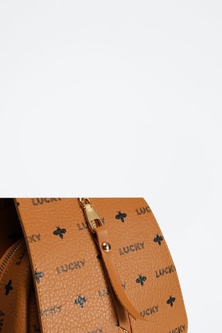 Rugtas Bruin en Zwart - Lucky Bees - Mosterdgeel