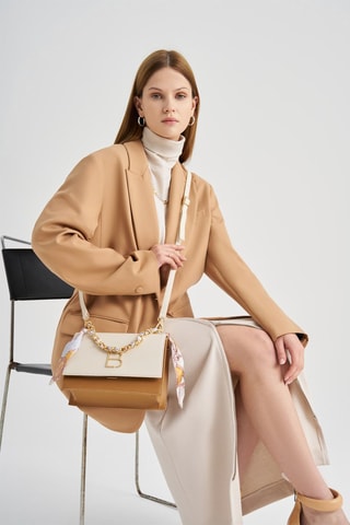 Handtas Ecru en Camel - Beige