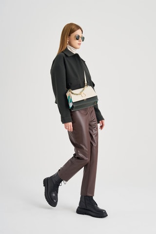 Handtas Ecru en Zwart - Beige