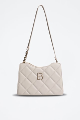 Doorgestikte Schouderhandtas Crèmekleurig - Lucky Bees - Beige