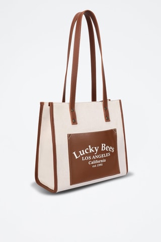 Handtas Ecru en Camel   - Bruin