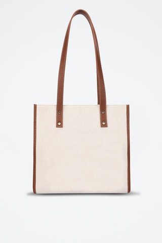 Handtas Ecru en Camel   - Bruin