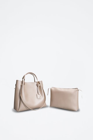 Handtas en Clutch Beige   - Goudkleurig