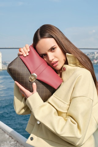 Schoudertas Bruin en Rood - Rood