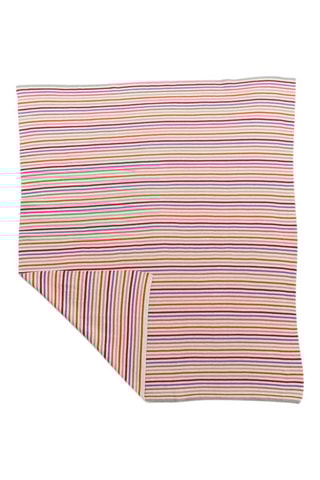 Couverture en coton biologique - Moutarde et bordeaux - 80 x 100 cm