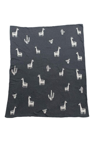 Couverture en coton biologique - Anthracite - 80 x 100 cm