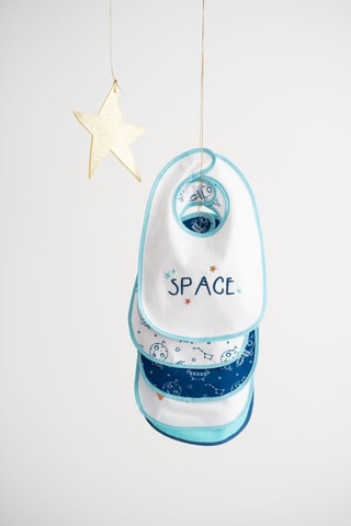 5 bavoirs - Blanc et bleu