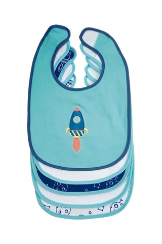 5 bavoirs - Blanc et bleu