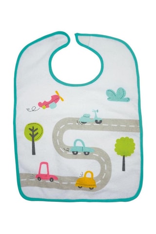 Bavoir - Blanc et turquoise