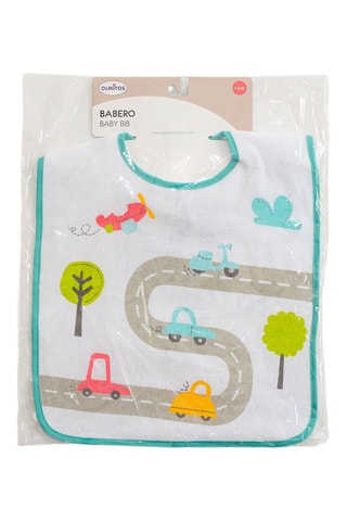 Bavoir - Blanc et turquoise