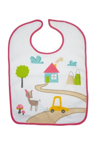 Bavoir - Blanc et fuchsia