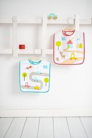 Bavoir - Blanc et fuchsia