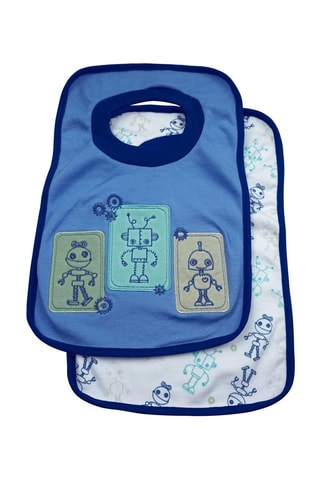 2 bavoirs - Bleu et blanc