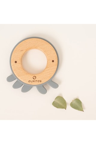 Anneau de dentition en silicone et hêtre